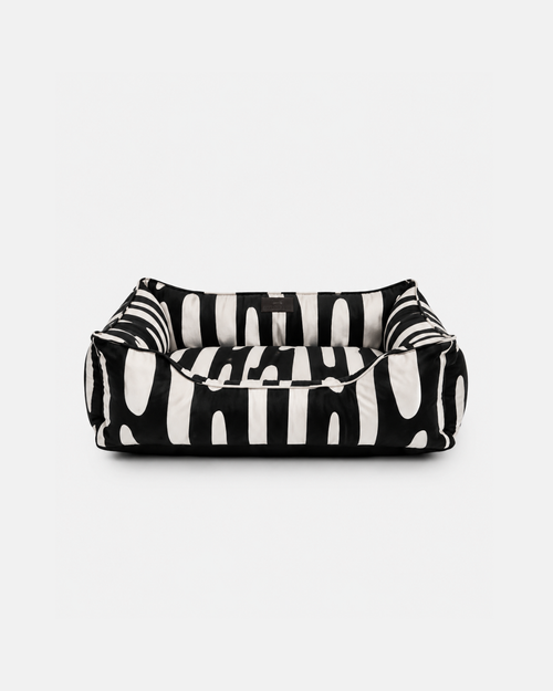 Chester & Lee | Velvet Sleeper Dog Bed Black Abstract
